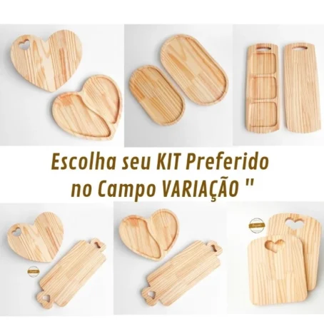 Tábuas de Frios + Petisqueira de Madeira para Servir - KIT Mesa Posta - Image 3