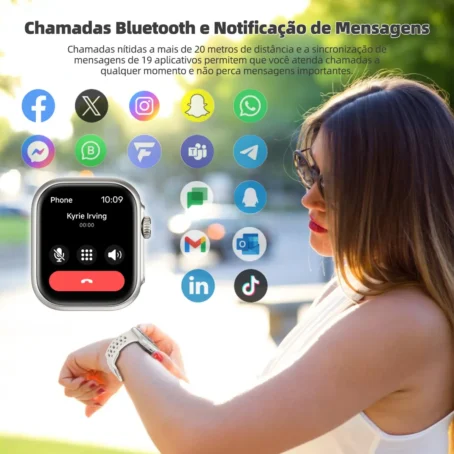 Relógio Smartwatch Bettdow Fb041 Esportivo Alexa E Gps 1.85 - Imagem 2